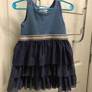 Hanna Andersson blue tulle tiered swish dress 90